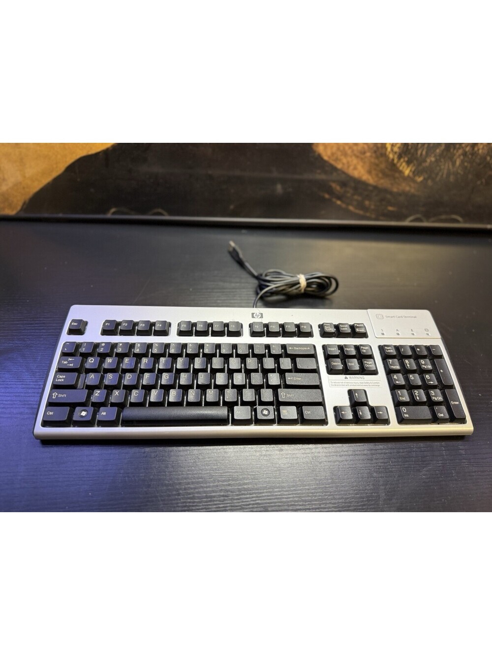 HP KUS0133 USB Wired Keyboard Smart Card CAC Reader 434822-002 Silver
